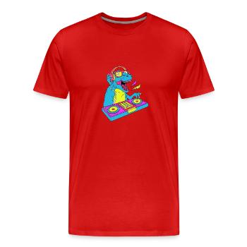 Rave Raver Techno music Techno bass Mischpult - Männer Premium Bio T-Shirt - Rot - Vorne - Damien (186cm)