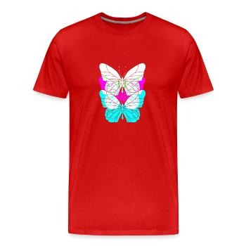 Rave Raver Techno music Techno bass Mischpult - Männer Premium Bio T-Shirt - Rot - Vorne - Damien (186cm)