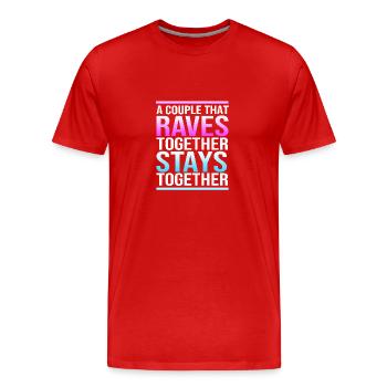 Rave Raver Techno music Techno bass Mischpult - Männer Premium Bio T-Shirt - Rot - Vorne - Damien (186cm)