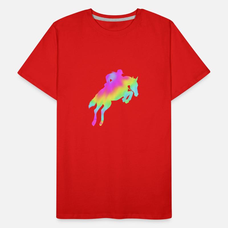 Springreiten Springpferd Männer Premium Bio T-Shirt