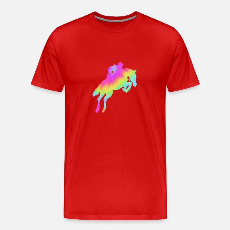 Springreiten Springpferd - Männer Premium Bio T-Shirt - Rot