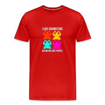 Orang-outan - T-shirt bio Premium Homme - rouge - Devant - Damien (186cm)
