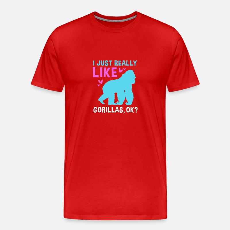 Gorilla - Männer Premium Bio T-Shirt - Rot