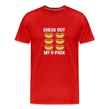 Hot Dog Imbiss - Männer Premium Bio T-Shirt - Rot - Vorne - Damien (186cm)