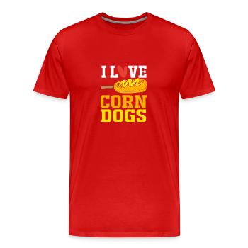 Hot Dog Snack - Men's Premium Organic T-Shirt - red - Front - Damien (186cm)