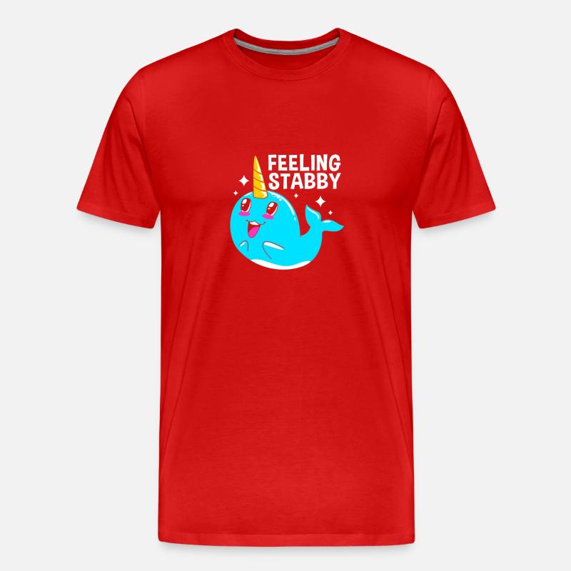 Narwal - Männer Premium Bio T-Shirt - Rot