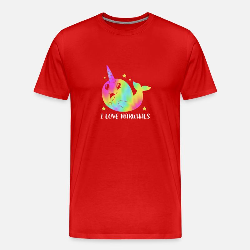 Narwal - Männer Premium Bio T-Shirt - Rot