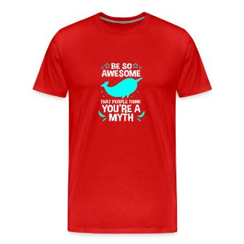 Narwal - Männer Premium Bio T-Shirt - Rot - Vorne - Damien (186cm)