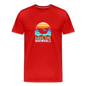 Narwhal - Men's Premium Organic T-Shirt - red - Front - Damien (186cm)