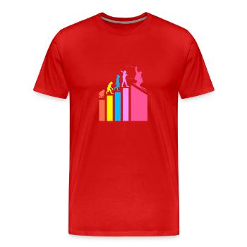 Ski Skiurlaub - Männer Premium Bio T-Shirt - Rot - Vorne - Damien (186cm)