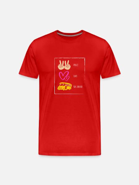 Schulbusfahrer Schulbus - Männer Premium Bio T-Shirt - Rot