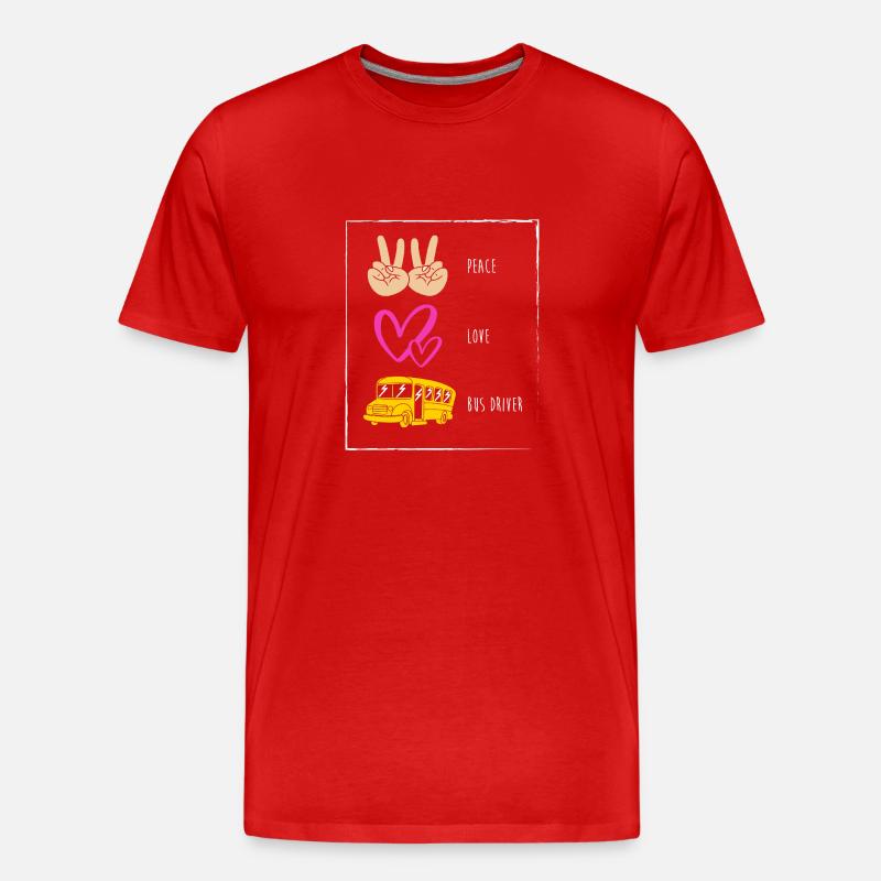 Schulbusfahrer Schulbus - Männer Premium Bio T-Shirt - Rot
