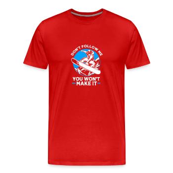 Snowboard Snowboard Vacances snowboard Snowboarders - T-shirt bio Premium Homme - rouge - Devant - Damien (186cm)