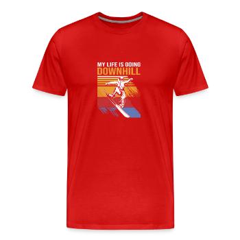 Snowboard Snowboard Vacances snowboard Snowboarders - T-shirt bio Premium Homme - rouge - Devant - Damien (186cm)