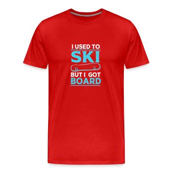 Snowboard Snowboard Vacances snowboard Snowboarders - T-shirt bio Premium Homme - rouge - Devant - Damien (186cm)