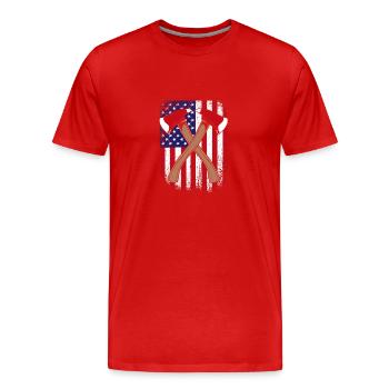 Pompier Pompier - T-shirt bio Premium Homme - rouge - Devant - Damien (186cm)