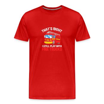Pompier Pompier - T-shirt bio Premium Homme - rouge - Devant - Damien (186cm)