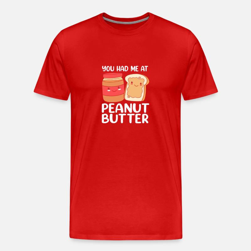 Erdnussbutter - Männer Premium Bio T-Shirt - Rot