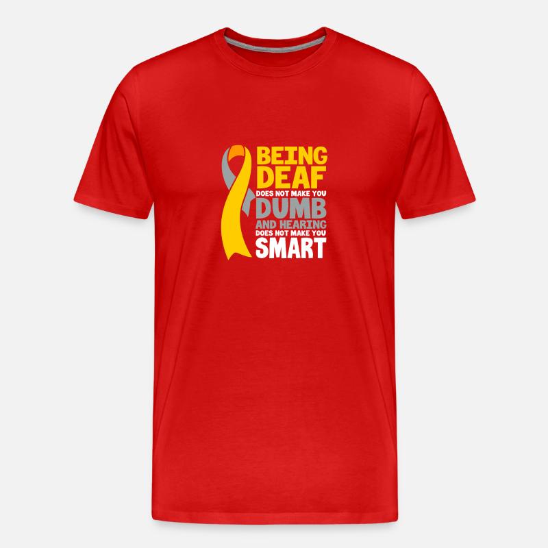 Taub Taubheit Deaf Gebärdensprache - Männer Premium Bio T-Shirt - Rot