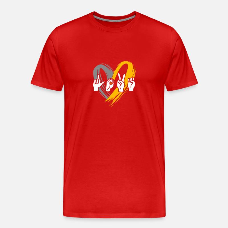 Deaf Deaf Deaf Sign Language - Men's Premium Organic T-Shirt - red