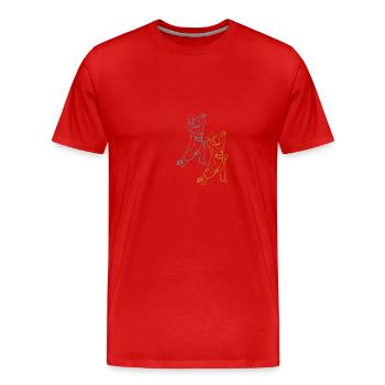 Walzer Paartanz - Männer Premium Bio T-Shirt - Rot - Vorne - Damien (186cm)