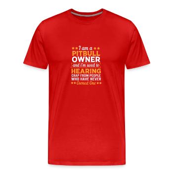 Pitbull - Männer Premium Bio T-Shirt - Rot - Vorne - Damien (186cm)