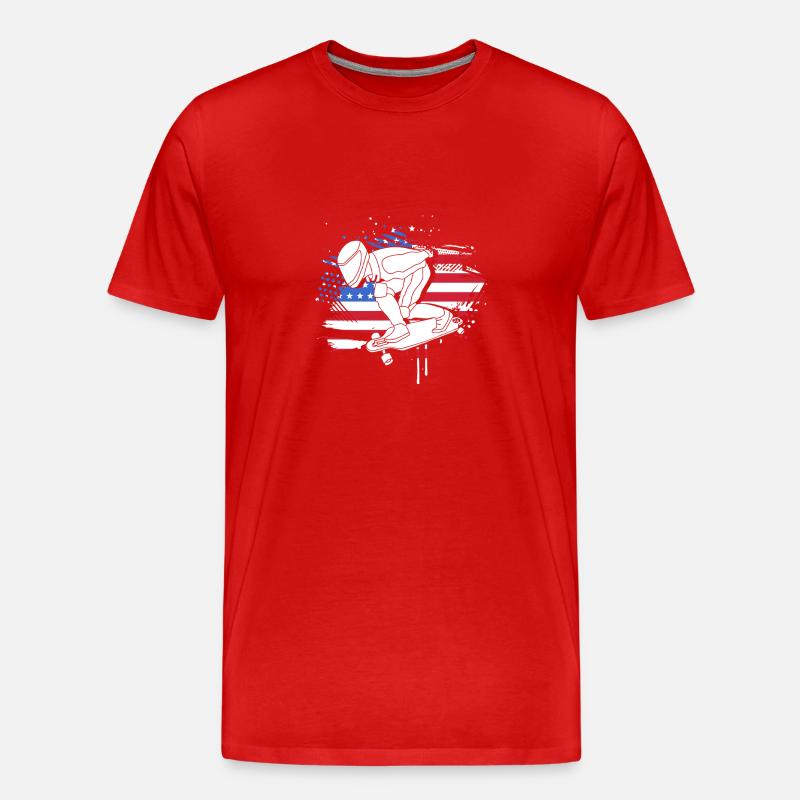Longboard Longboarder Longboarding - Männer Premium Bio T-Shirt - Rot