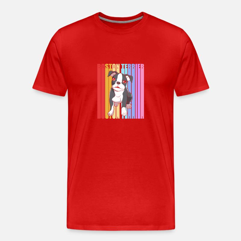 Boston Terrier - Männer Premium Bio T-Shirt - Rot