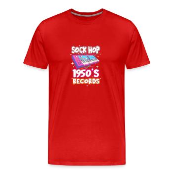 Sock Hop - Men's Premium Organic T-Shirt - red - Front - Damien (186cm)