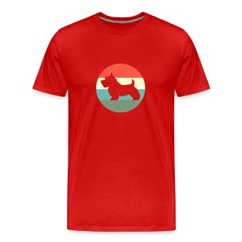 Terrier écossais - T-shirt bio Premium Homme - rouge - Devant - Damien (186cm)