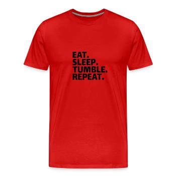 GYMNASTICS: eat, sleep, tumble, repeat - Men's Premium Organic T-Shirt - red - Front - Damien (186cm)