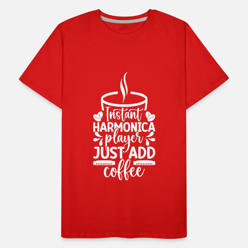Harmonica Musican Instant Player Just Coffee Men's Premium Organic T-Shirt