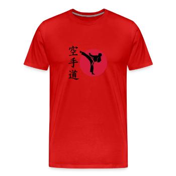 Karate - Men's Premium Organic T-Shirt - red - Front - Damien (186cm)