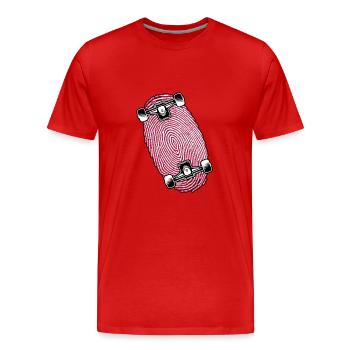 skater skateboard sk8 kickflip skateboarder - Men's Premium Organic T-Shirt - red - Front - Damien (186cm)