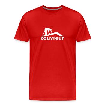 couvreur - T-shirt bio Premium Homme - rouge - Devant - Damien (186cm)
