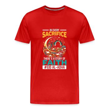 Happy Eid Al Adha, Islamic holiday, Islam - Men's Premium Organic T-Shirt - red - Front - Damien (186cm)