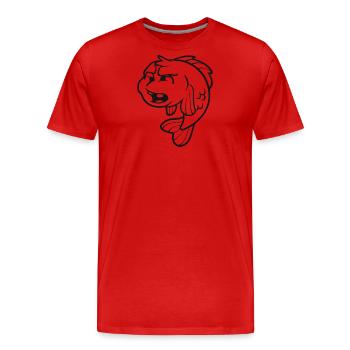 Fisch - verplant & grantig - Männer Premium Bio T-Shirt - Rot - Vorne - Damien (186cm)