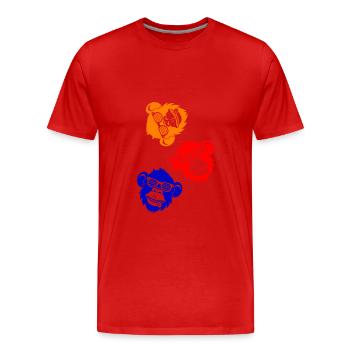 Tête froide de singe - T-shirt bio Premium Homme - rouge - Devant - Damien (186cm)