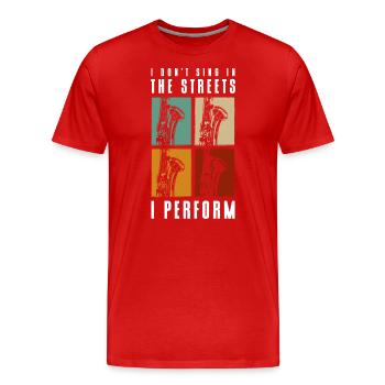 Musicien Art Créatif - T-shirt bio Premium Homme - rouge - Devant - Damien (186cm)