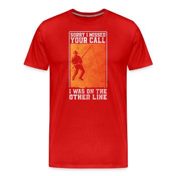 Fishing Fishing Leisure Sports - Men's Premium Organic T-Shirt - red - Front - Damien (186cm)
