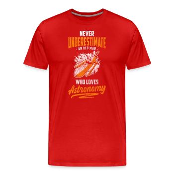 Astronaute de recherche en astronomie Hobby - T-shirt bio Premium Homme - rouge - Devant - Damien (186cm)