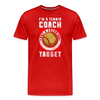 Tennis Ball Workout Court - Men's Premium Organic T-Shirt - red - Front - Damien (186cm)