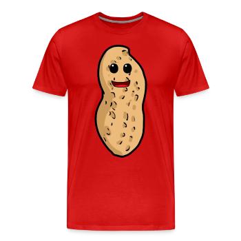 Peanut Nut Enfants Enfant Noix Tout-petit Bébé - T-shirt bio Premium Homme - rouge - Devant - Damien (186cm)