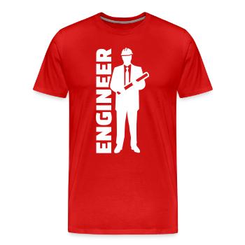 Ingenieur - Männer Premium Bio T-Shirt - Rot - Vorne - Damien (186cm)
