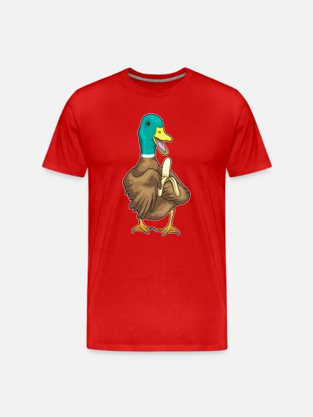 Duck Banana - Men's Premium Organic T-Shirt - red