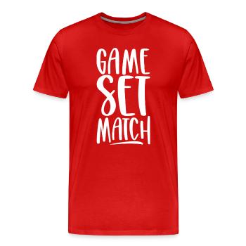 Game Set Match - Men's Premium Organic T-Shirt - red - Front - Damien (186cm)