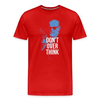 Sigmund Freud rétro audacieux avec arme à feu - T-shirt bio Premium Homme - rouge - Devant - Damien (186cm)