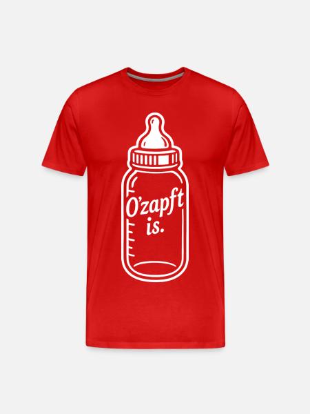 Baby Bottle Drinking Breastfeeding O'zapft is - Men's Premium Organic T-Shirt - red