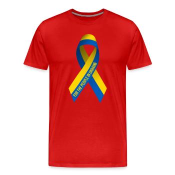 Friedenszeichen für die Menschen in der Ukraine - Männer Premium Bio T-Shirt - Rot - Vorne - Damien (186cm)