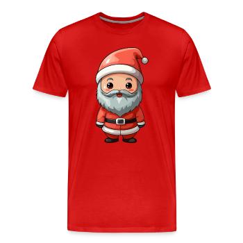 Breloque de dessin animé du Père Noël - T-shirt bio Premium Homme - rouge - Devant - Damien (186cm)
